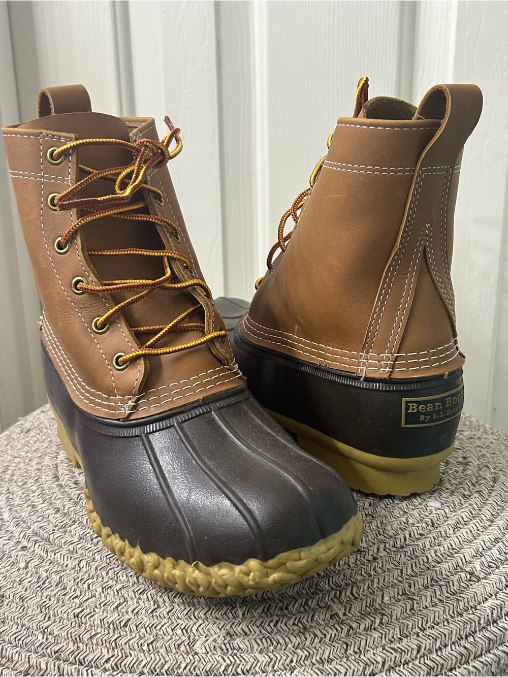 VTG LL Bean Boots Brown Leather Rubber 6” Duck Rain Women’s 9M Maine USA